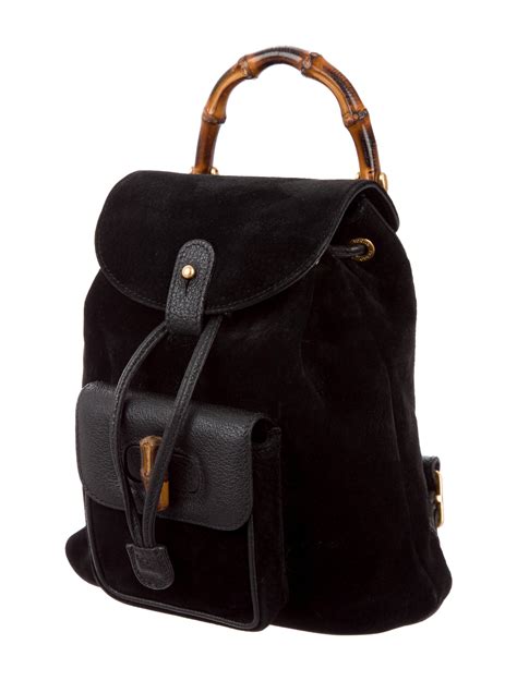 gucci bamboo suede backpack|gucci bamboo top handle bag.